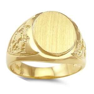   Ring 14k Yellow Gold Nugget Band, Size 7.5: Jewel Roses: Jewelry