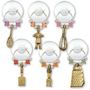   Suction Cup My Glass® Wine Glass Charms or Tags: Kitchen & Dining