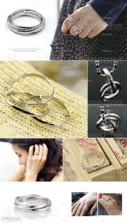 Korean Fashion Simple Silver 3in1 Interlocking Ring  