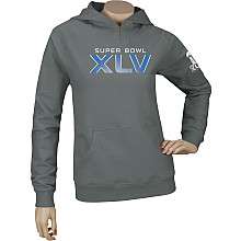 Reebok Super Bowl XLV Womens Big D Charcoal Hooded Sweatshirt 