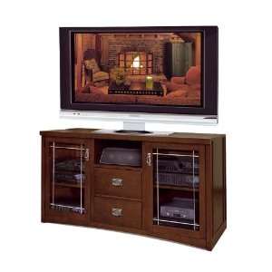   Furniture Pasadena Wood Plasma TV Stand in Brown Finish Furniture
