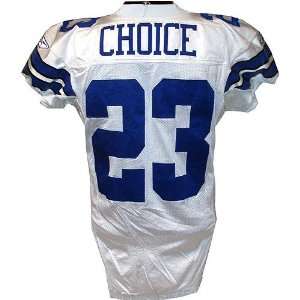  Tashard Choice #23 2008 Cowboys Game Used White Jersey 