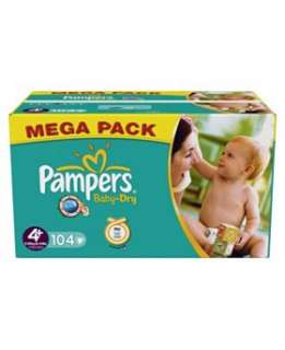 Pampers Baby Dry Nappies Size 4+ Mega Box   104 Nappies 5797837