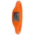   2174_orange Sporty Jelly Skinny Orange Silicone Digital Watch