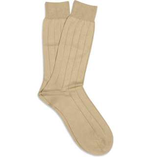   Accessories  Socks  Formal socks  Ribbed Cotton Blend Socks