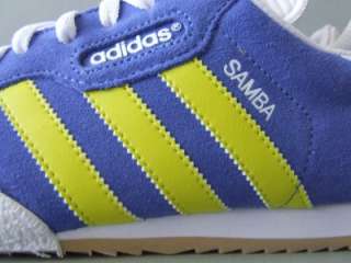 Adidas Samba Super Blau Gelb Hallenfussballschuhe Sneakers 40 2/3 UK 7 
