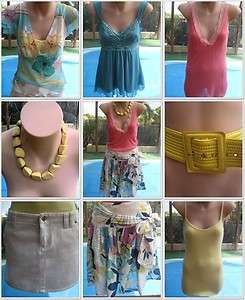  Summer Outfit 4x Tops 2x Skirts Belt Necklace Dotti Myer 8 10 12