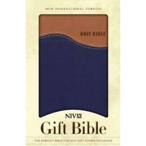  NIV Gift Bible, Tan/Blue [Leather Bound] Zondervan Books