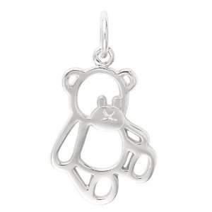  Sterling Silver Cut Out Teddy Bear Charm Jewelry