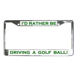   Driving a Golf Ball Metal License Plate Frame Automotive Car 19683539