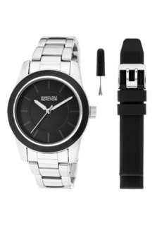 Kenneth Cole Reaction Watch RK6009 Womens Black Dial Silver Tone Base 