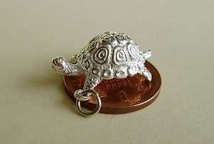 GORGEOUS  TORTOISE  STERLING SILVER CHARM CHARMS  