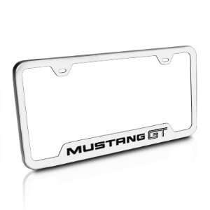 com Ford Mustang GT Brushed Steel Auto License Plate Frame, Official 
