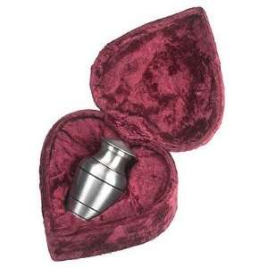  Pewter Token Brass Keepsake Cremation Urn w/Heart Box 