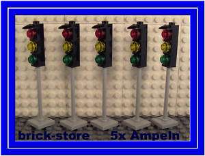 Lego 5x City Straßen Ampel / Ampeln (Set 8401) Neu  