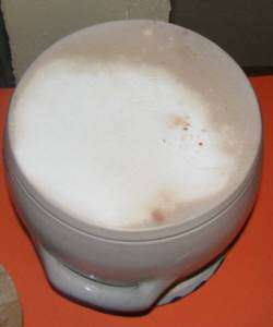 Eldreth Pottery Studio Salt Glaze Bean Pot Crock Lamb Sheep Signed 