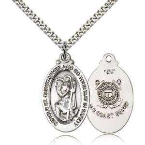  .925 Sterling Silver St. Saint Christopher Medal Pendant 1 
