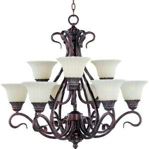 Via Roma Collection 9 Light 30 Greek Bronze Chandelier with Soft 