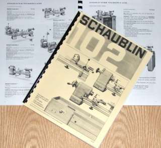 SCHAUBLIN 102 Series Metal Lathe Catalog Manual  