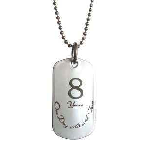   Sobriety Anniversary Stainless Steel Dog Tag Necklace 