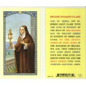  St. Clare Prayer Holy Card (800 173): Everything Else