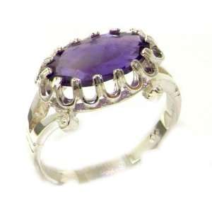   Amethyst English Victorian Inspired Ring   Size 9   Finger Sizes 5 to