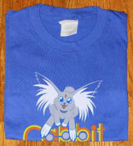 Tenchi Muyo blu Shirt Carrot lover Ryo Ohki Cabbit NEW  