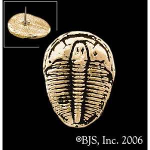   Tack, 14k Yellow Gold, Trilobite Animal Jewelry, gold plate tie tack
