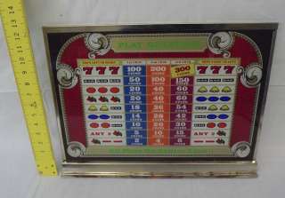   Quarter 777 Slot Machine Slot Glass Front Glass 1980s Chrome Trim