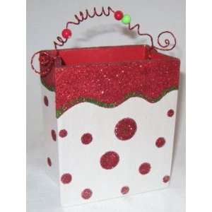  & White Glitter Holiday Wooden Christmas Candy Bag: Everything Else