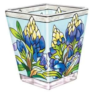   Glass with Colorful Bluebonnet Design, 3 Inches Tall