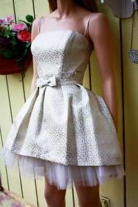   johnson wedding bridal gown dotty strapless bow short summer dress 6