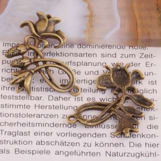   BRONZE METAL ORCHID CHARM BEADS JEWELRY FINDINGS PENDANT  
