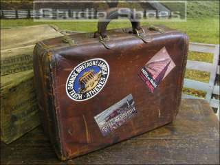 HARTMANN American 30s 40s Vintage Antique Leather Suitcase Briefcase 