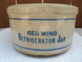 Antique RED WING STONEWARE Stackable/Pantry REFRIDGERATOR JAR  