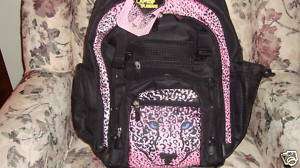 GLOBAL Large Capacity Laptop Backpack Pink & Black  