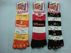 NWT Girls Toe Socks Size 7 9 Non Skid 3 pair #10  