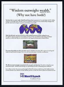 1997 Merrill Lynch Financial Wisdom Wealth Print Ad  