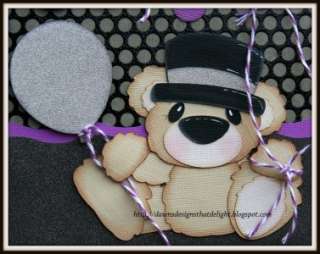 DDD Bear New Year Party Celebration premade scrapbook pages paper 