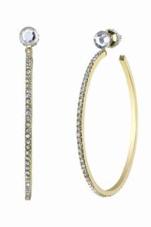 Belle Noel Kim Kardashian gold hoop pave earrings  