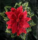 Christmas Poinsettia Flowers Green Red Floral Holiday Fabric Shower 