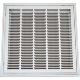   24 in. White Drop Ceiling T Bar Stamped Face Return Air Filter Grille