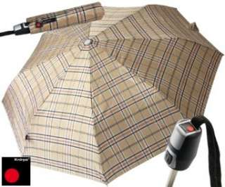 Regenschirm Taschenschirm Damen Herren Knirps Karo braun  