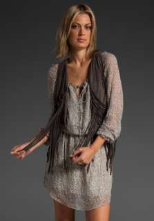 HAUTE HIPPIE Fringe Suede Vest in Carbon at Revolve Clothing   Free 