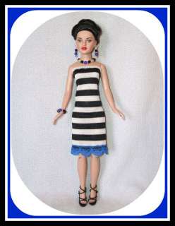 Handmade DRESS + JEWELRY 4 TINY KITTY DOLL Custom Fashion Clothes 