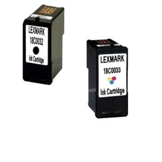 Black 1 Color Ink Cartridges For Lexmark 32 33 X5470  
