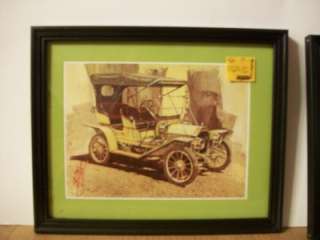 Pair Framed Antique Auto Prints Stapco NY  