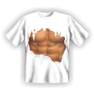 Sprüche Fun T Shirt  Nackte Männerbrust XL,Weiß  Sport 