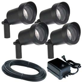 Portfolio 4 Light Black Low Voltage Halogen Spotlight Kit Model 