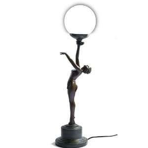 ART DECO Lampe Bronzefarbig NORA  Beleuchtung